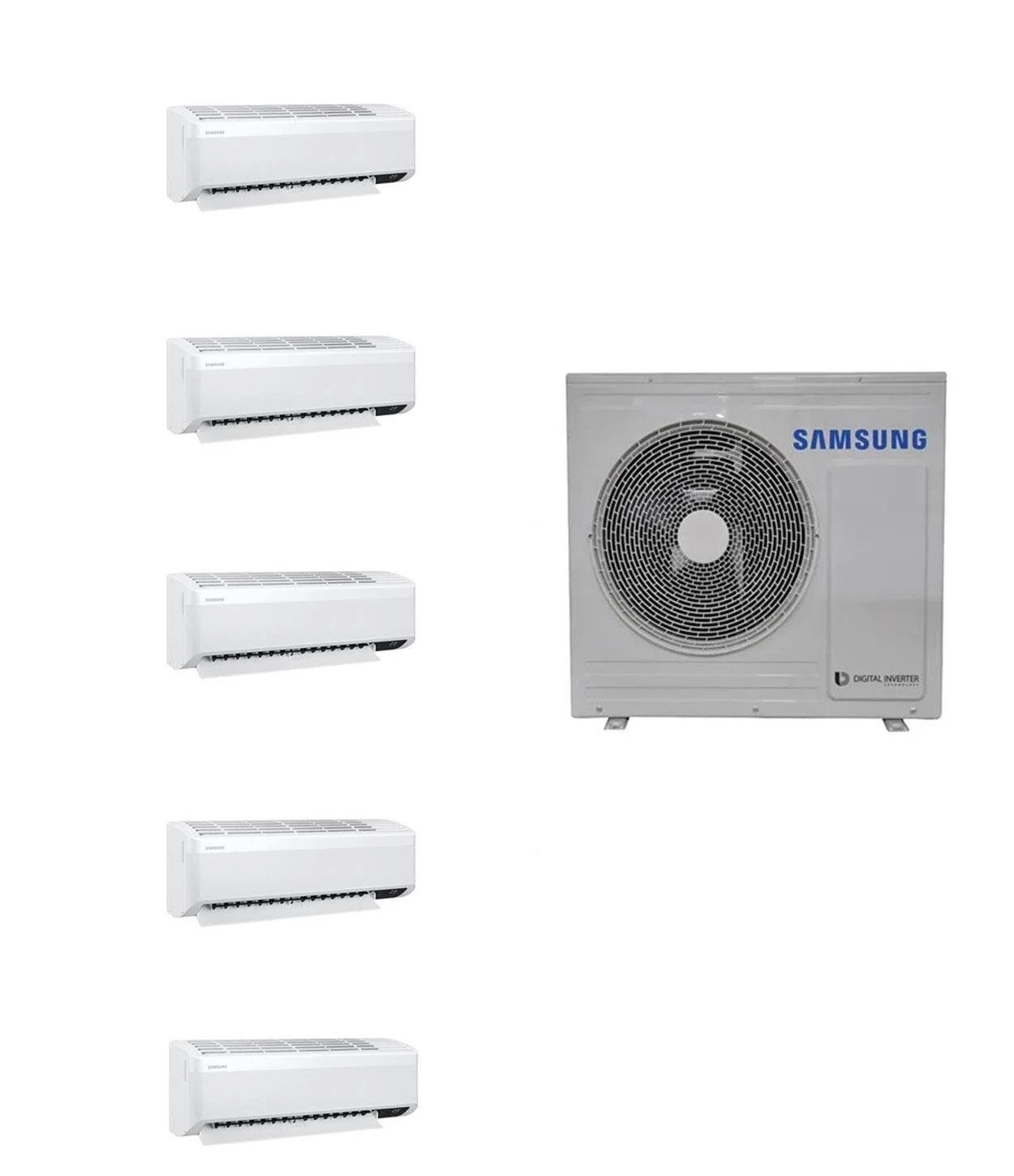 Samsung Windfree™ Multi Klima Takımı 1+5 Sistem 7+7+9+12+18 Btu/h İç Ünite 10 kW Dış Ünite